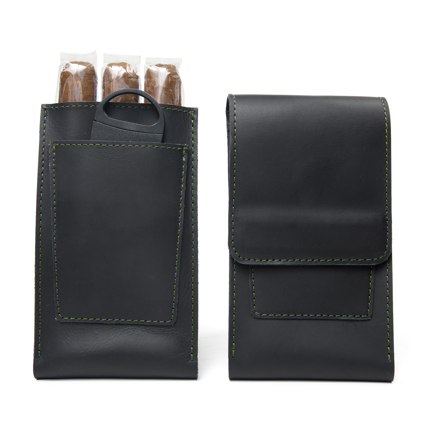 Havee Havanos Three Slot Cigar Case with Cutter Slot and Magnetic Closure