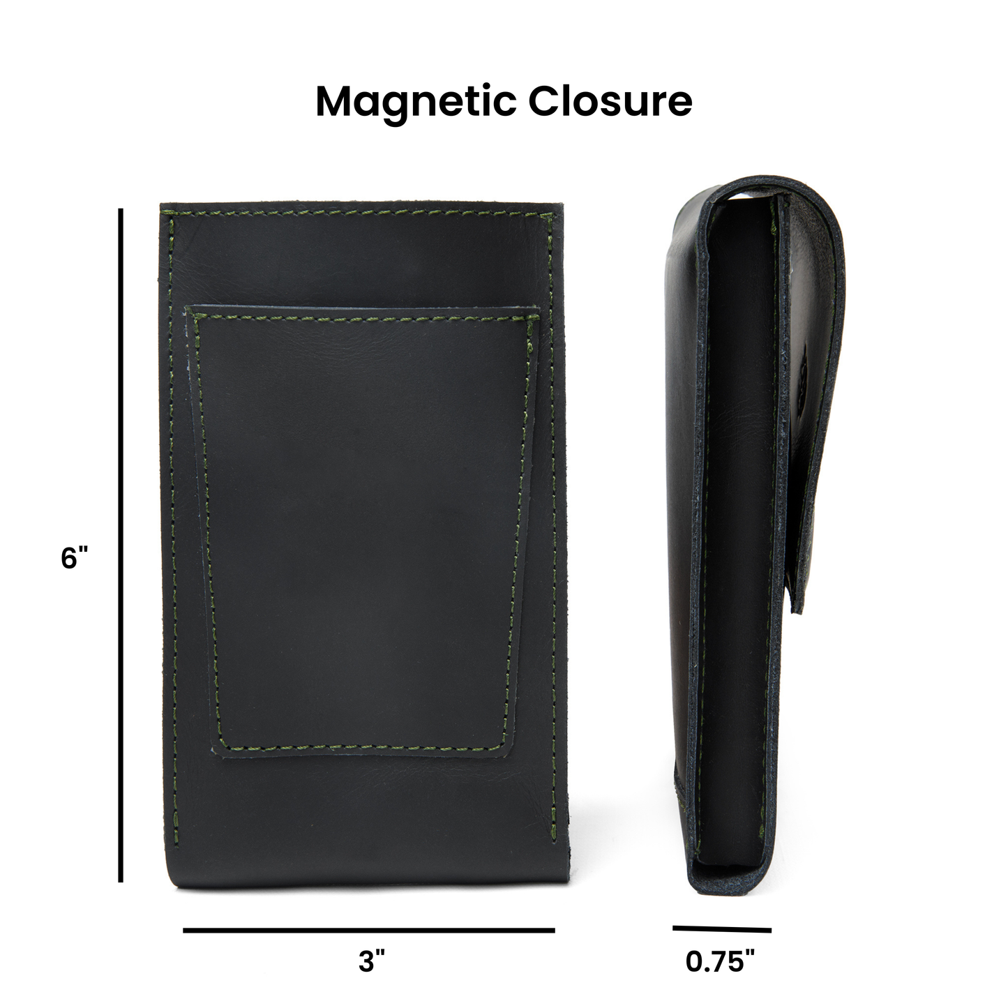 Havee Havanos Three Slot Cigar Case with Cutter Slot and Magnetic Closure