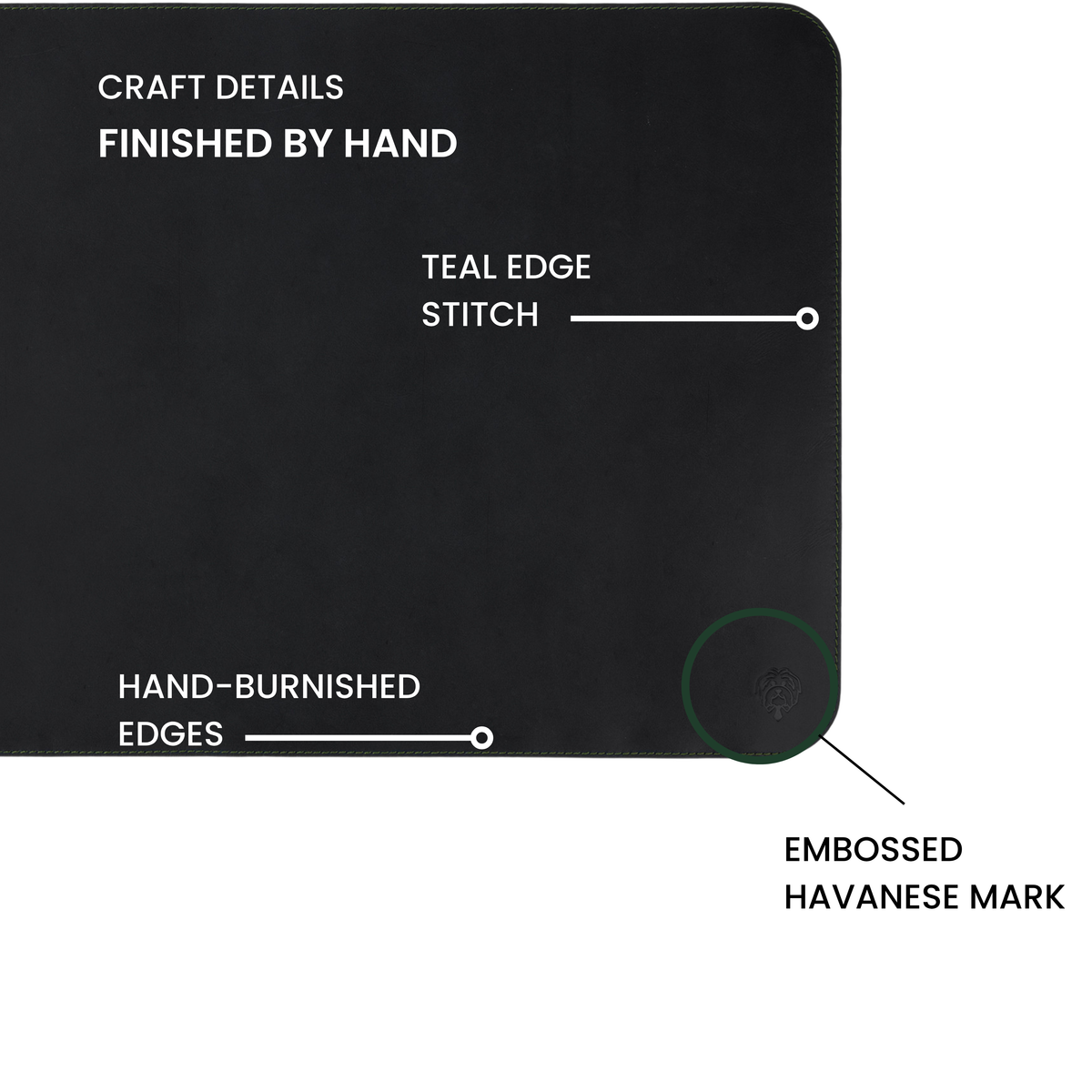 Havee Cabana Leather Desk Mat - Genuine Leather Handmade in Colombia
